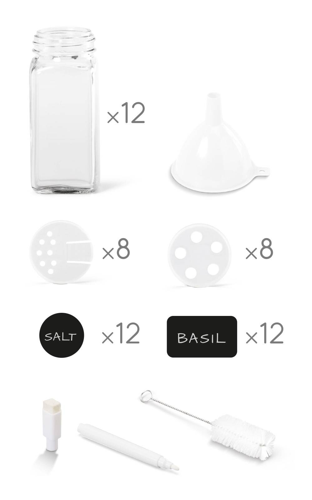 Metaltex Gewürzstreuer transparent Glas