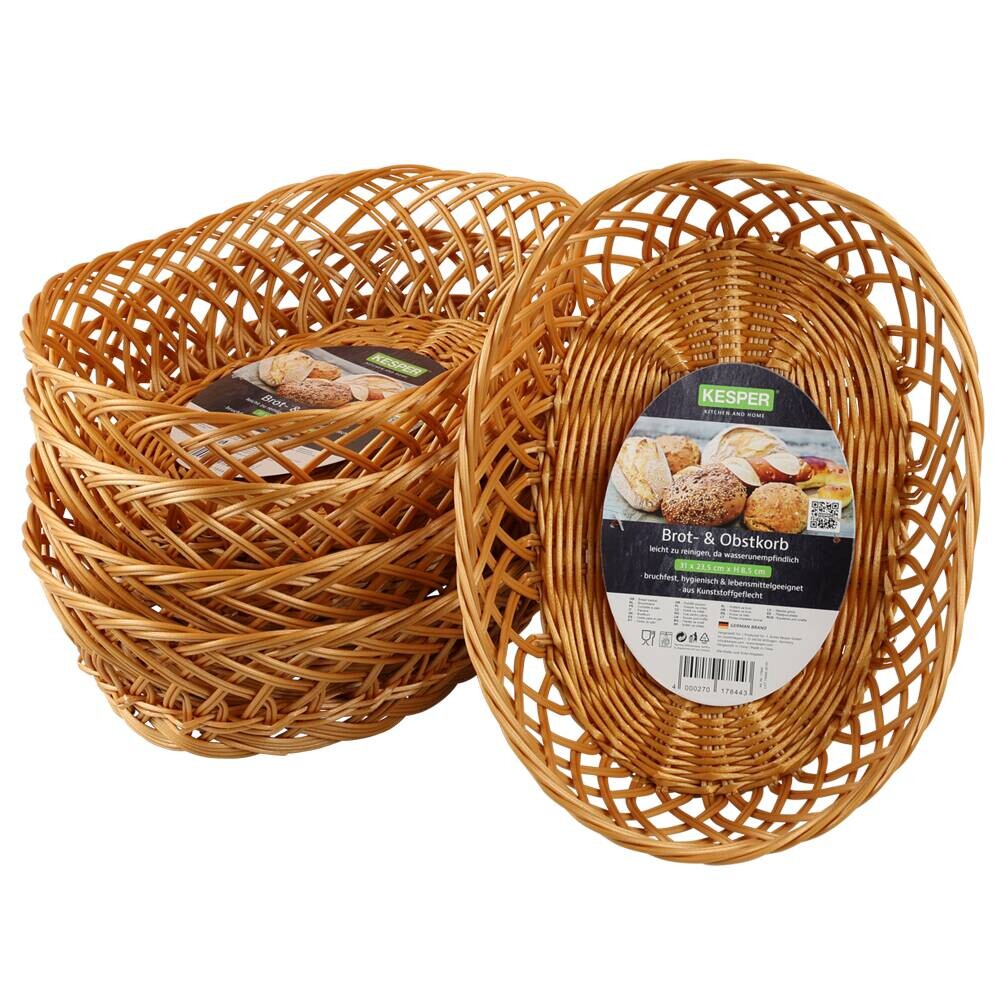 Kesper Brot und Obstkorb braun Kunststoff B/H/L: ca. 23,5x31x16 cm