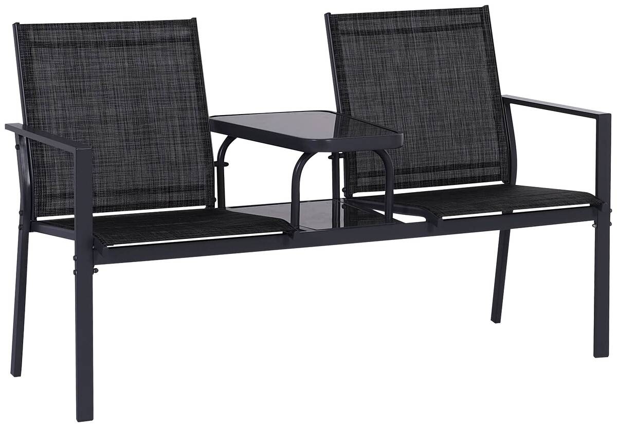 POCOline Gartenbank Paris grau Stahl B/H/L: ca. 61x89x147 cm