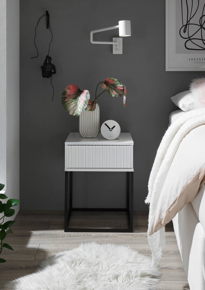 Nachtkonsole Marle weiß B/H/T: ca. 40x52x39 cm