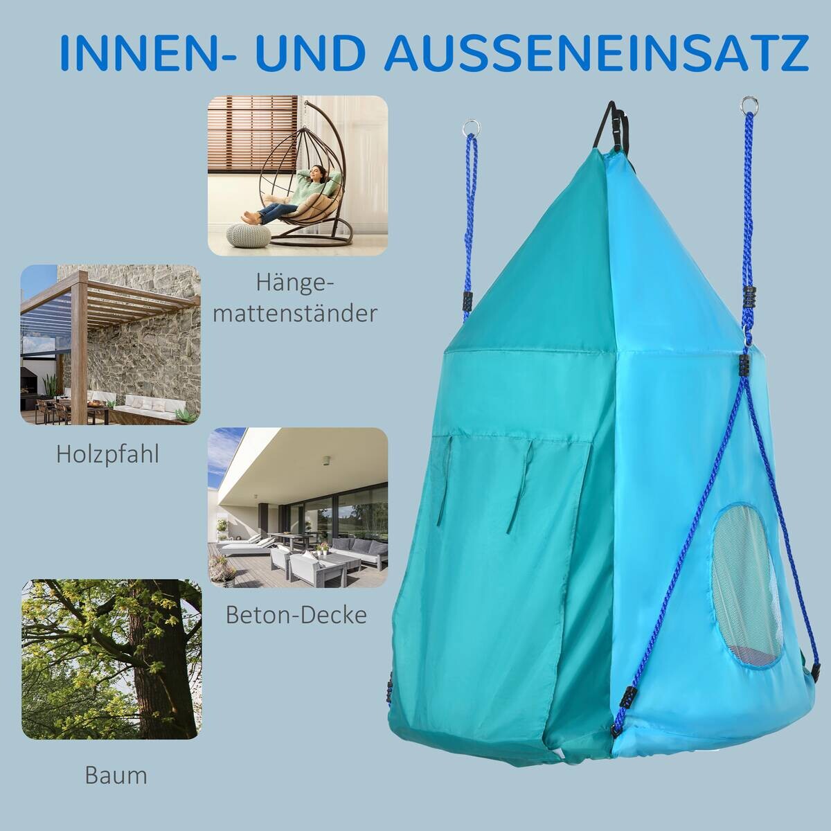 Outsunny Schaukel blau B/H/L: ca. 100x100x150 cm