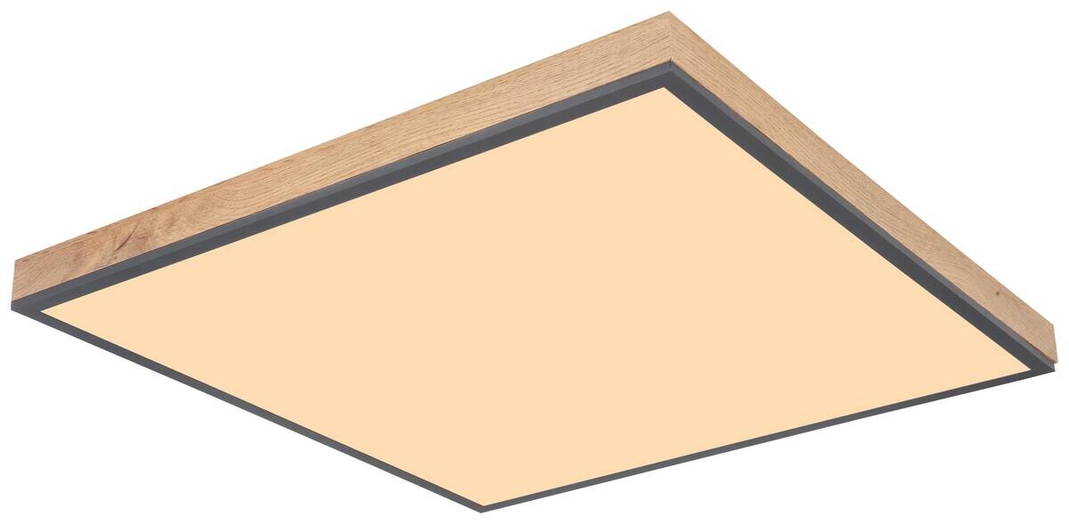 GLOBO LED-Deckenleuchte Graphit Holzoptik Aluminium MDF Acryl B/H/L: ca. 59x6,5x59 cm 1 Brennstellen