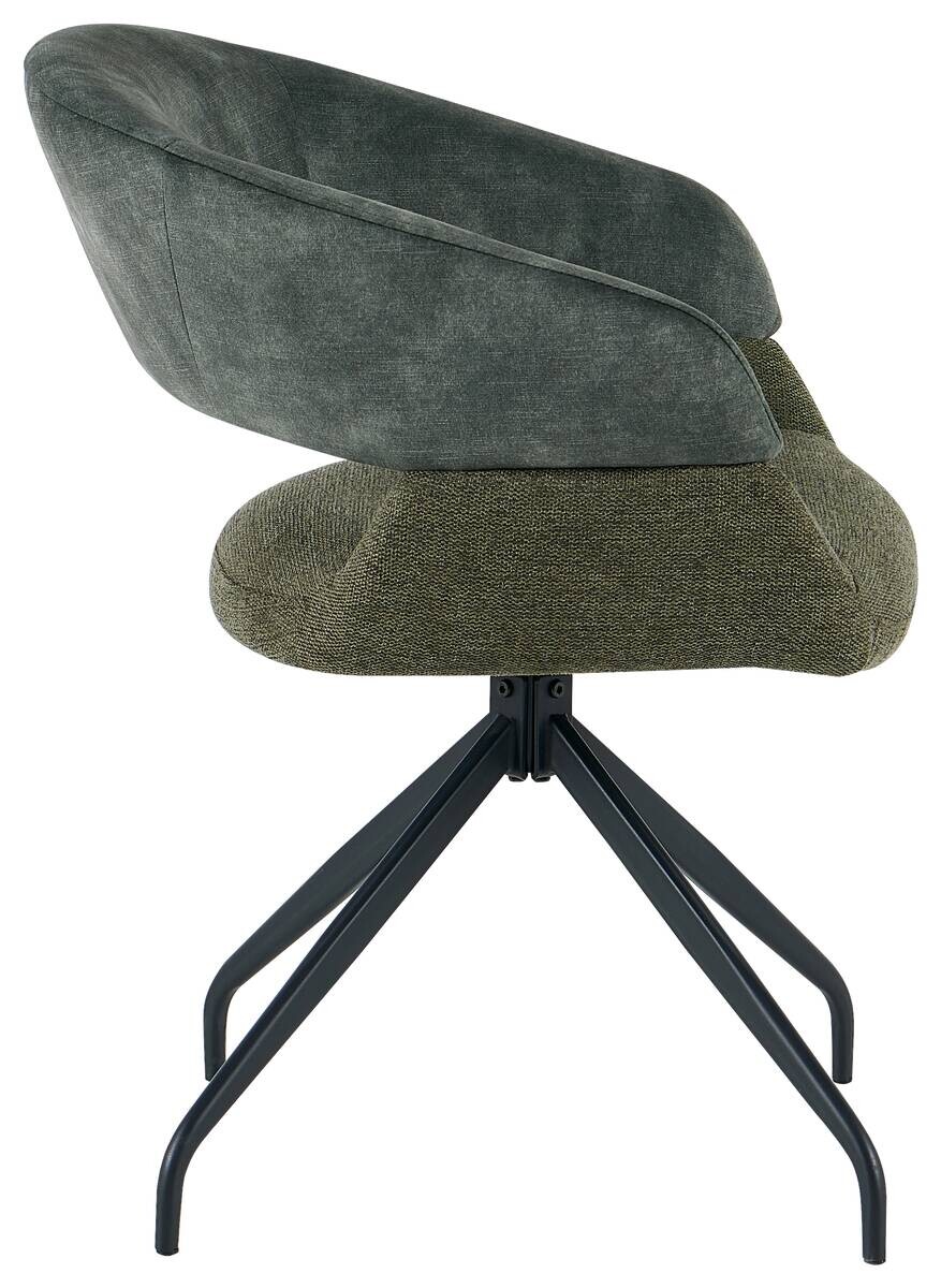 Drehstuhl Miami grün Webstoff Velourstoff B/H/T: ca. 61x84x64 cm