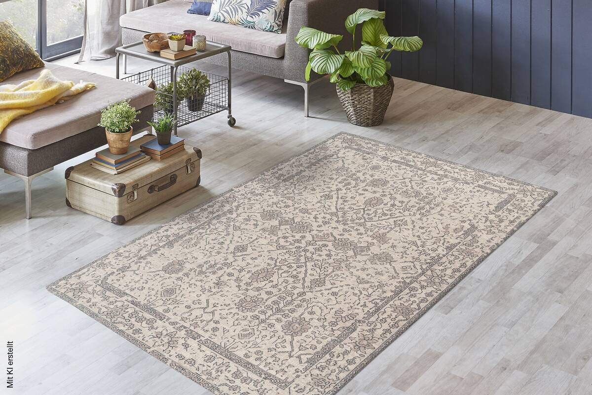 Kayoom Flachflorteppich Perry 125 creme B/L: ca. 120x170 cm