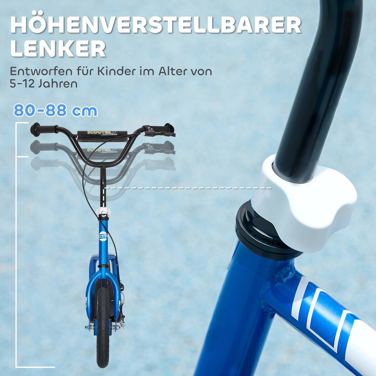 AIYAPLAY Kinder Kickscooter blau B/H/L: ca. 50x88x115 cm