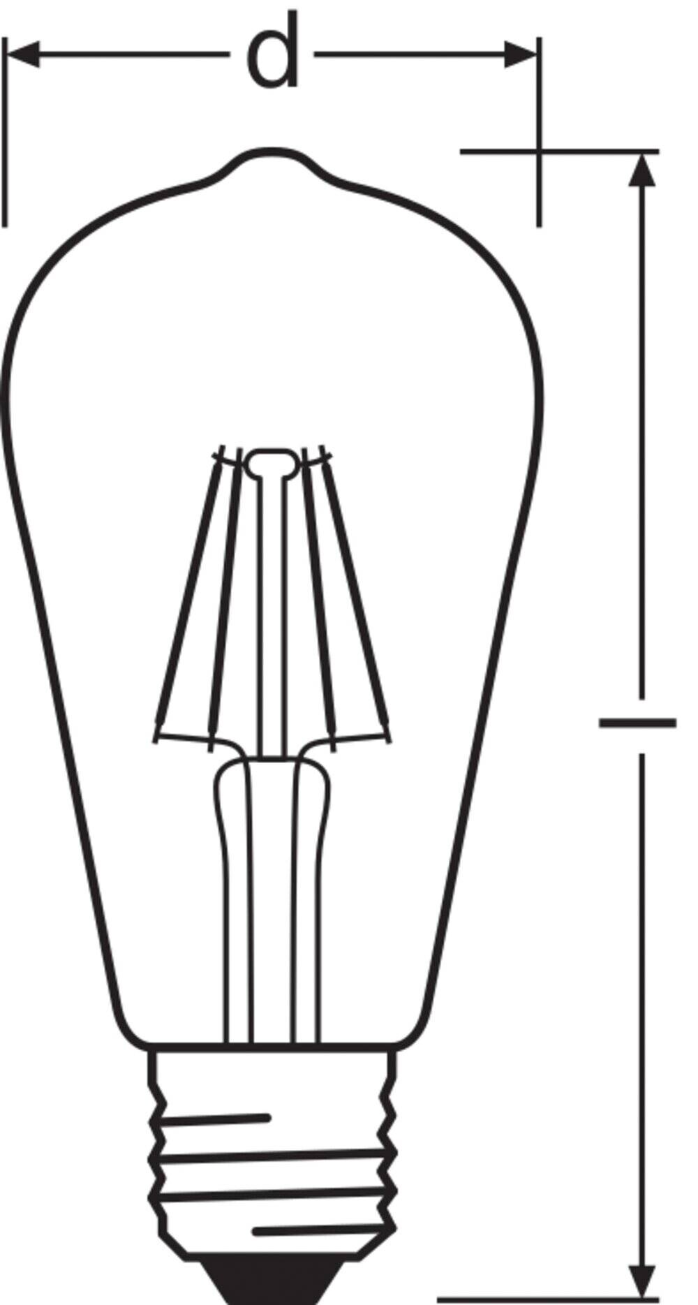 OSRAM LED-Leuchtmittel Edison Filamentlampe Vintage 1906 AC32351 E27