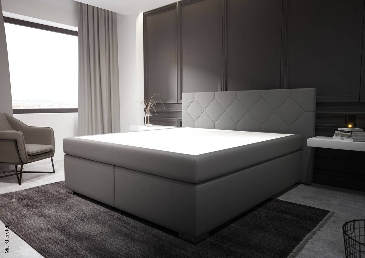 Boxspringbett Wien grau Liegefläche B/L: ca. 180x200 cm