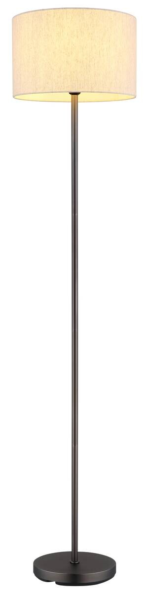 GLOBO Stehlampe creme schwarz Metall Leinen H/D: ca. 160x35 cm E27 1 Brennstellen