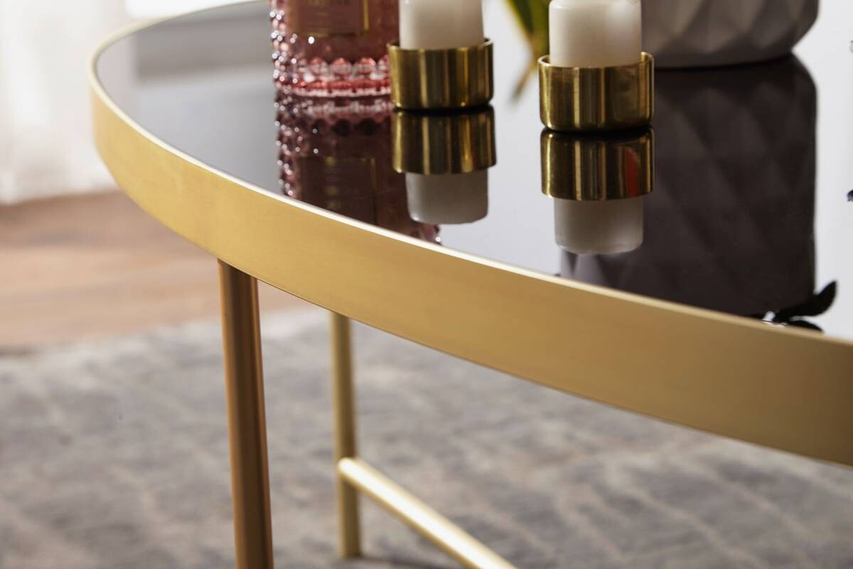 Couchtisch gold schwarz B/H/T: ca. 110x40x56 cm