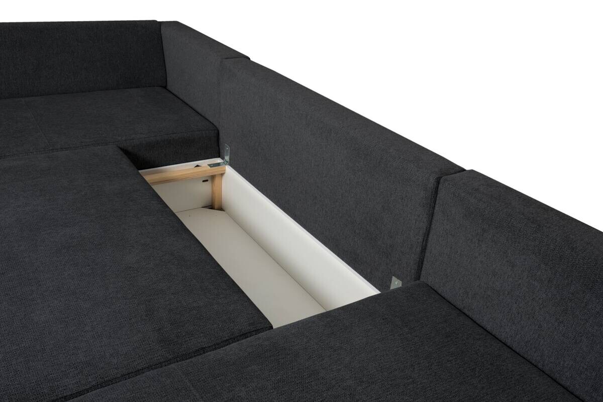 Wohnlandschaft schwarz Microfaser B/H/T: ca. 312x90x169 cm