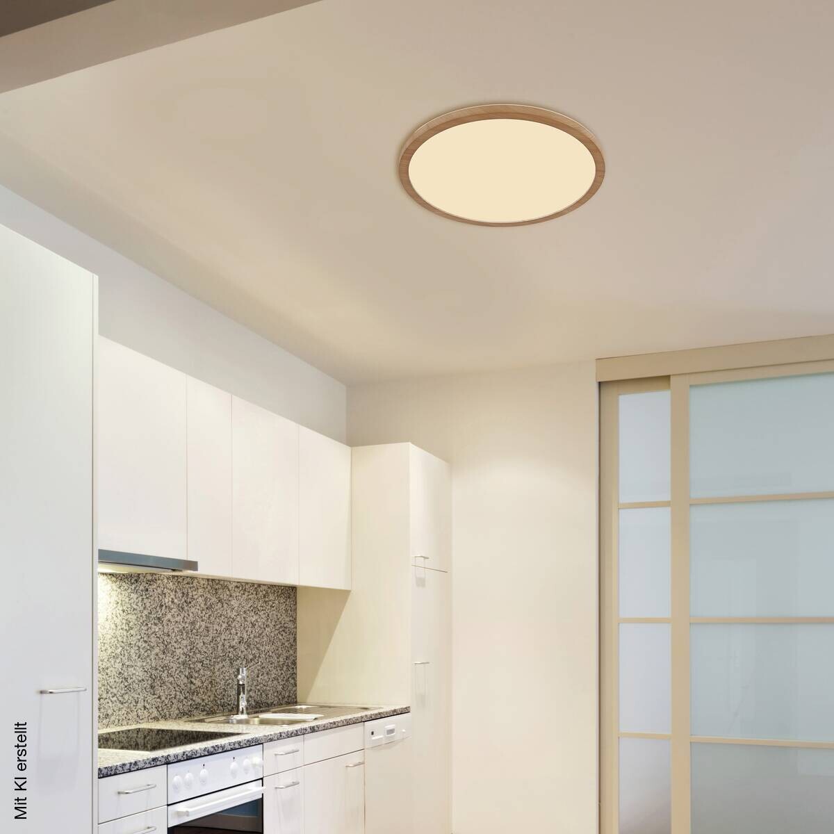 GLOBO LED-Deckenleuchte braun Opal Kunststoff H/D: ca. 2,5x42 cm