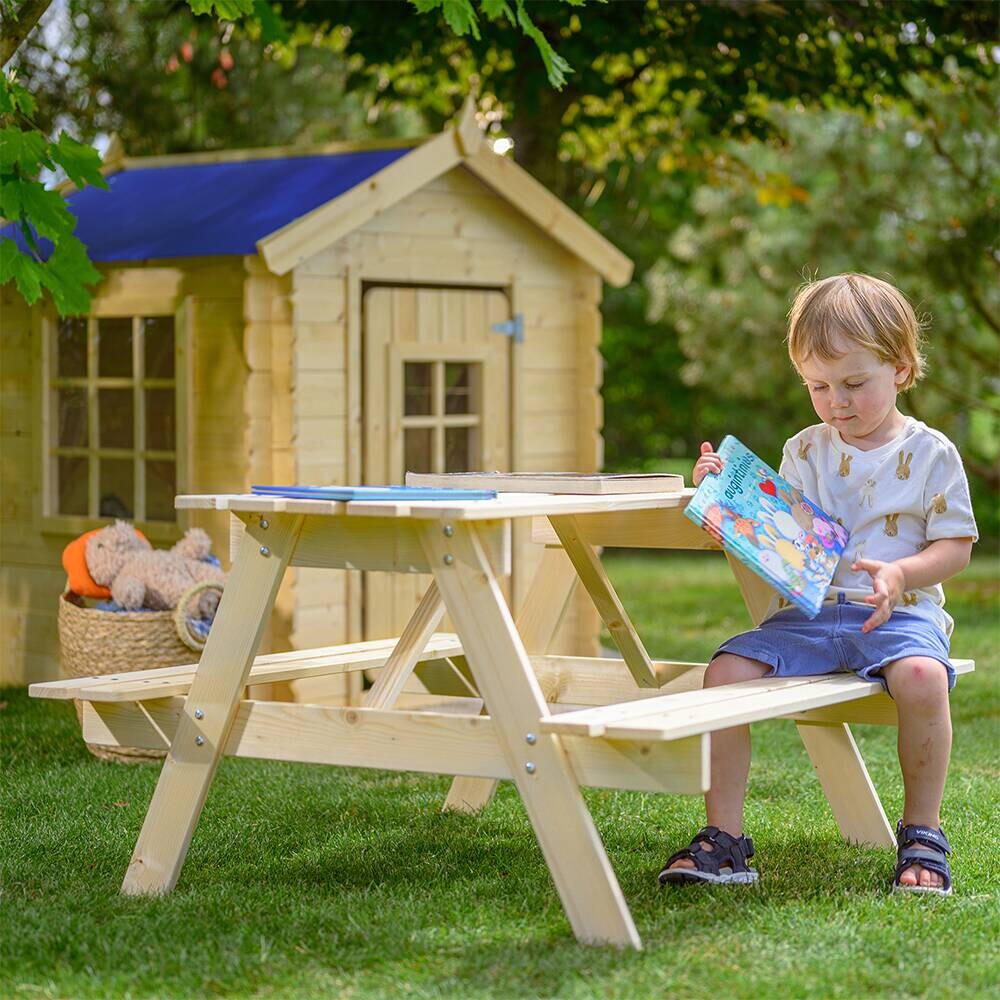 Timbela Kindersitzgarnitur M018 natur Holz B/H/L: ca. 90x50x90 cm
