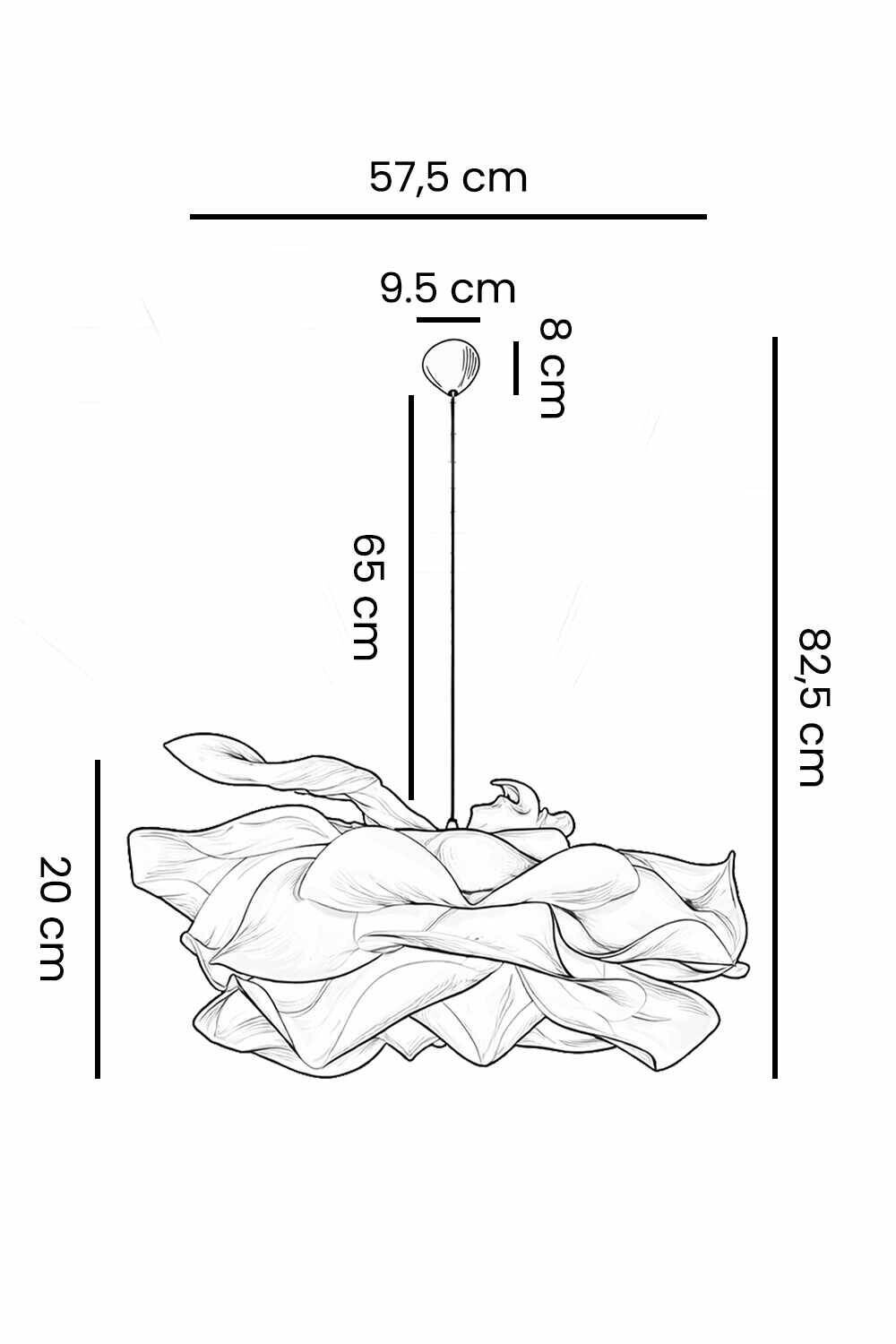 Opviq Pendelleuchte weiß Kunststoff B/H/T/L/D: ca. 58x85x58x58x58 cm E27 1 Brennstellen