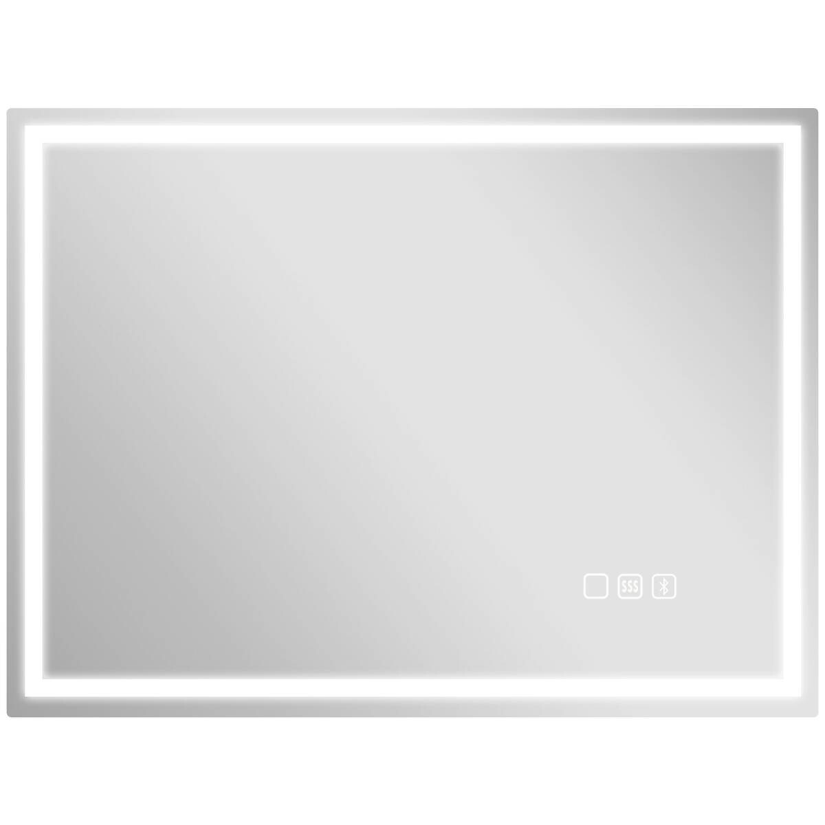HOMCOM LED-Bad-Spiegel silber B/H/L: ca. 60x3,5x80 cm