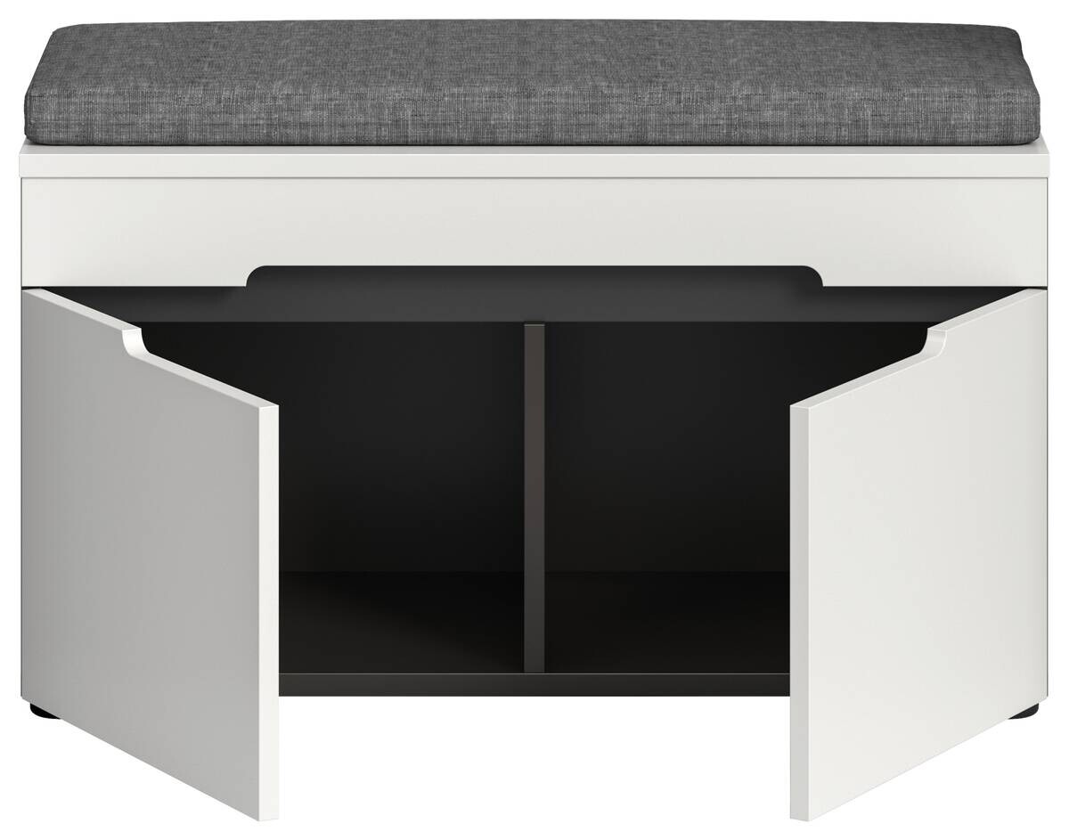 Sitzbank Canu basaltgrau Nachbildung weiß B/H/T: ca. 80x45x37 cm