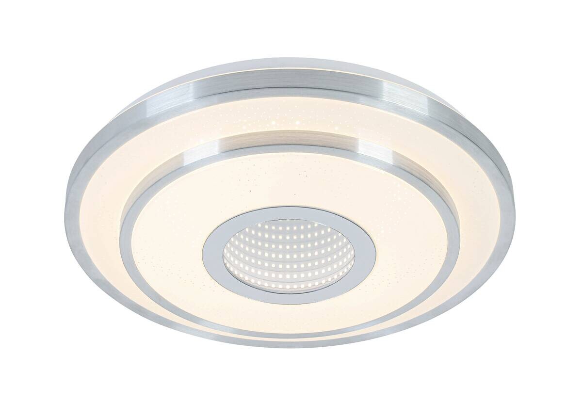 Nolo LED Deckenleuchte Chrom weiß Kunststoff Metall B/H/L: ca. 38x7,5x38 cm 2 Brennstellen