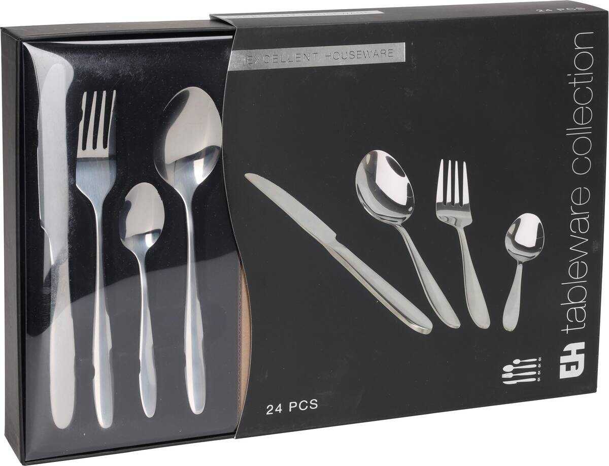 Besteckset silber Edelstahl 24 tlg.