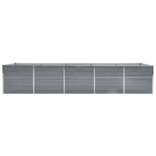 Garten-Hochbeet grau Stahl B/H/L: ca. 80x45x400 cm