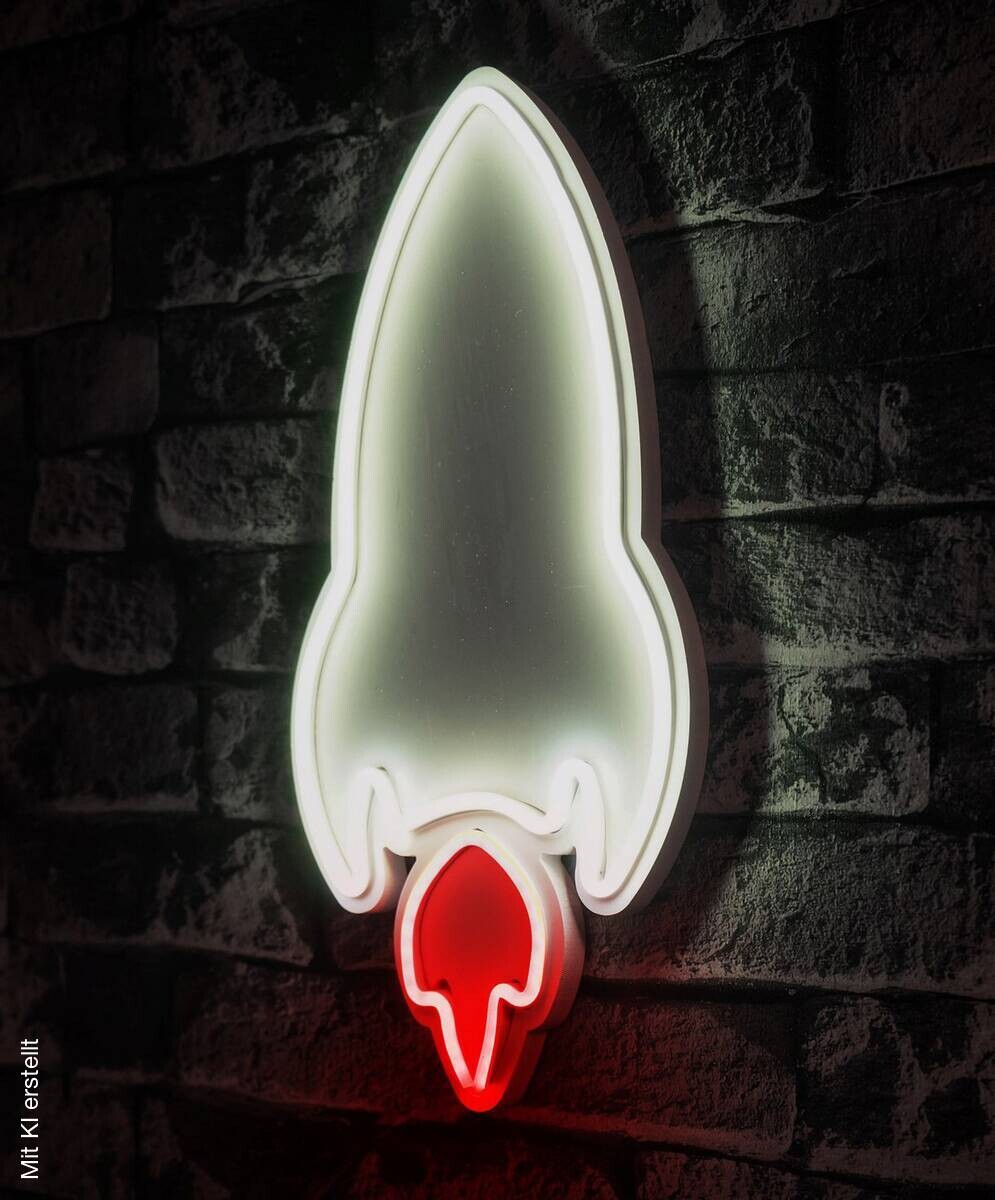 Opviq LED-Wandleuchte rot weiß PVC B/H/T/L: ca. 20x40x2x20 cm