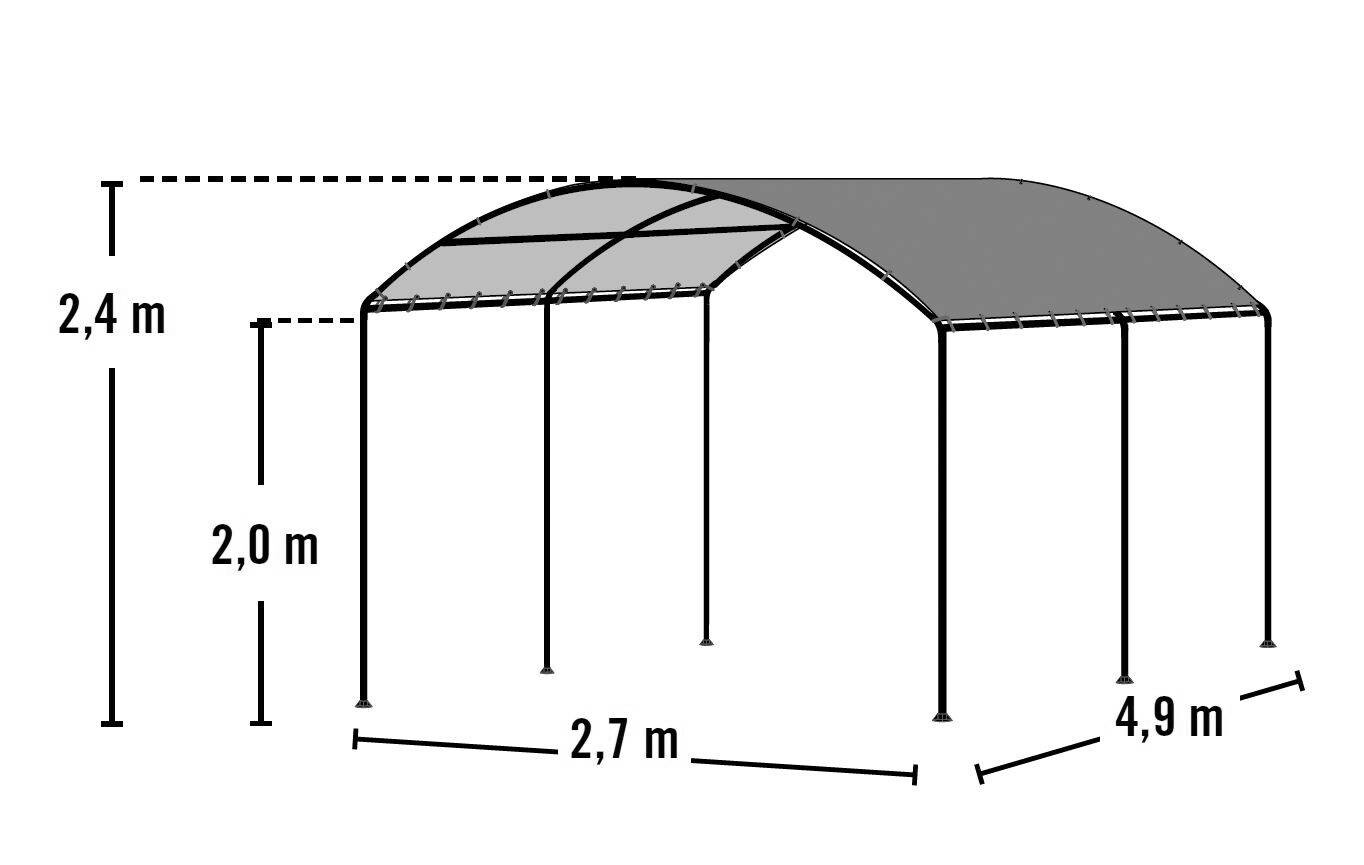 ShelterLogic Carport B/H/L: ca. 270x240x490 cm