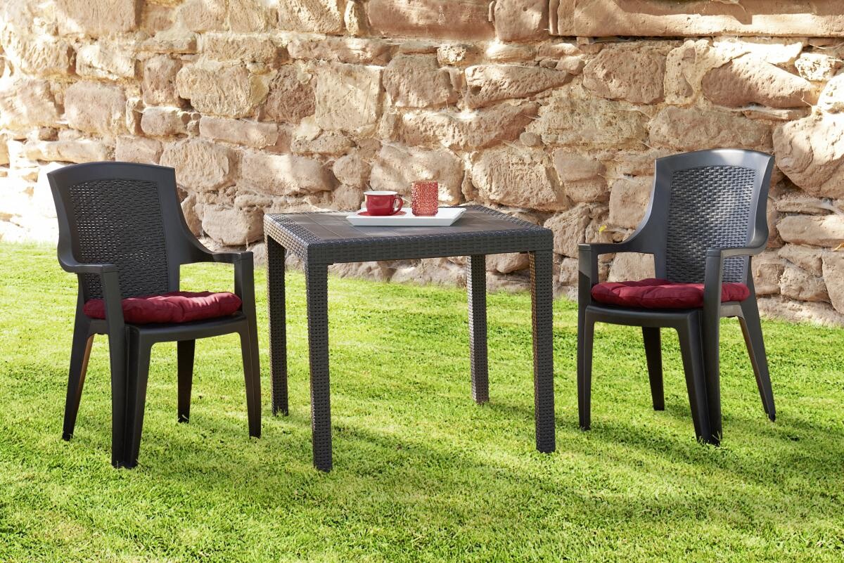 ProGarden Stapelsessel Eden anthrazit Kunststoff B/H/L: ca. 55x91x46 cm