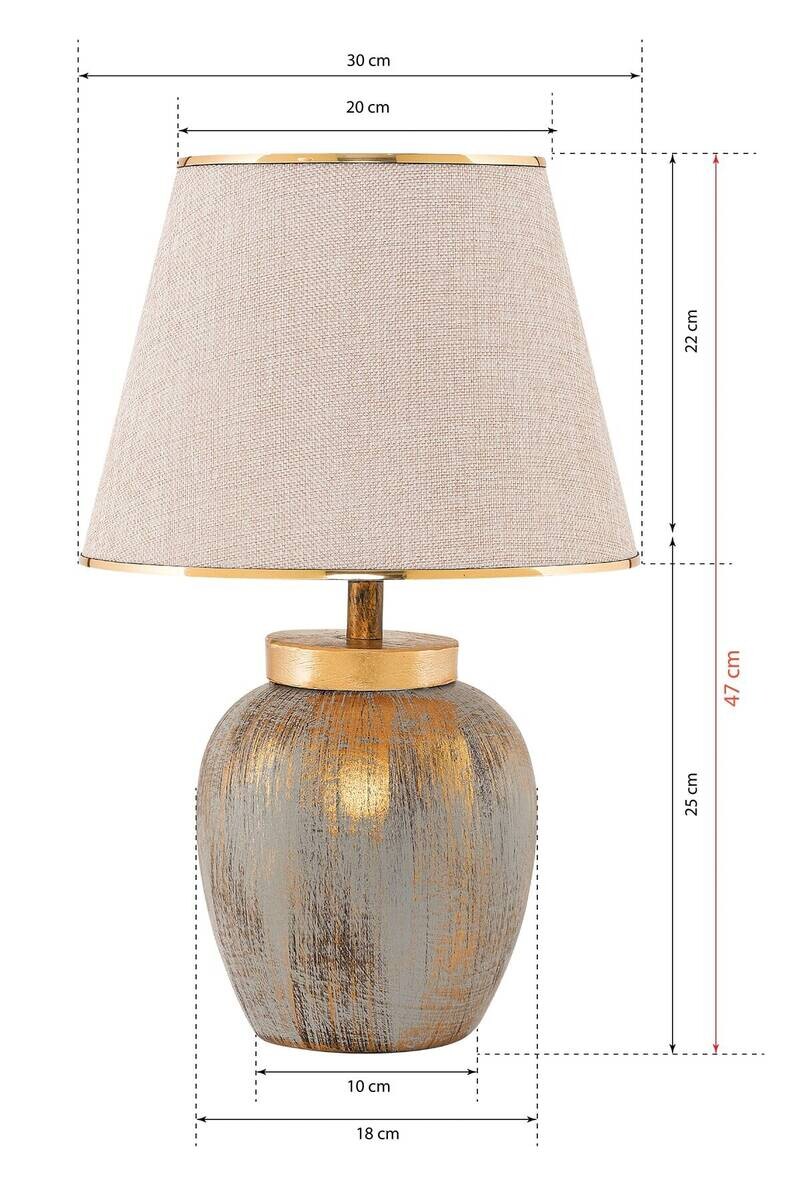 Opviq Tischleuchte gold creme Keramik B/H/L: ca. 30x47x30 cm E27 1 Brennstellen