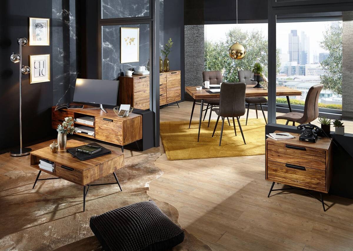 Sideboard natur schwarz B/H/T: ca. 160x88x40 cm