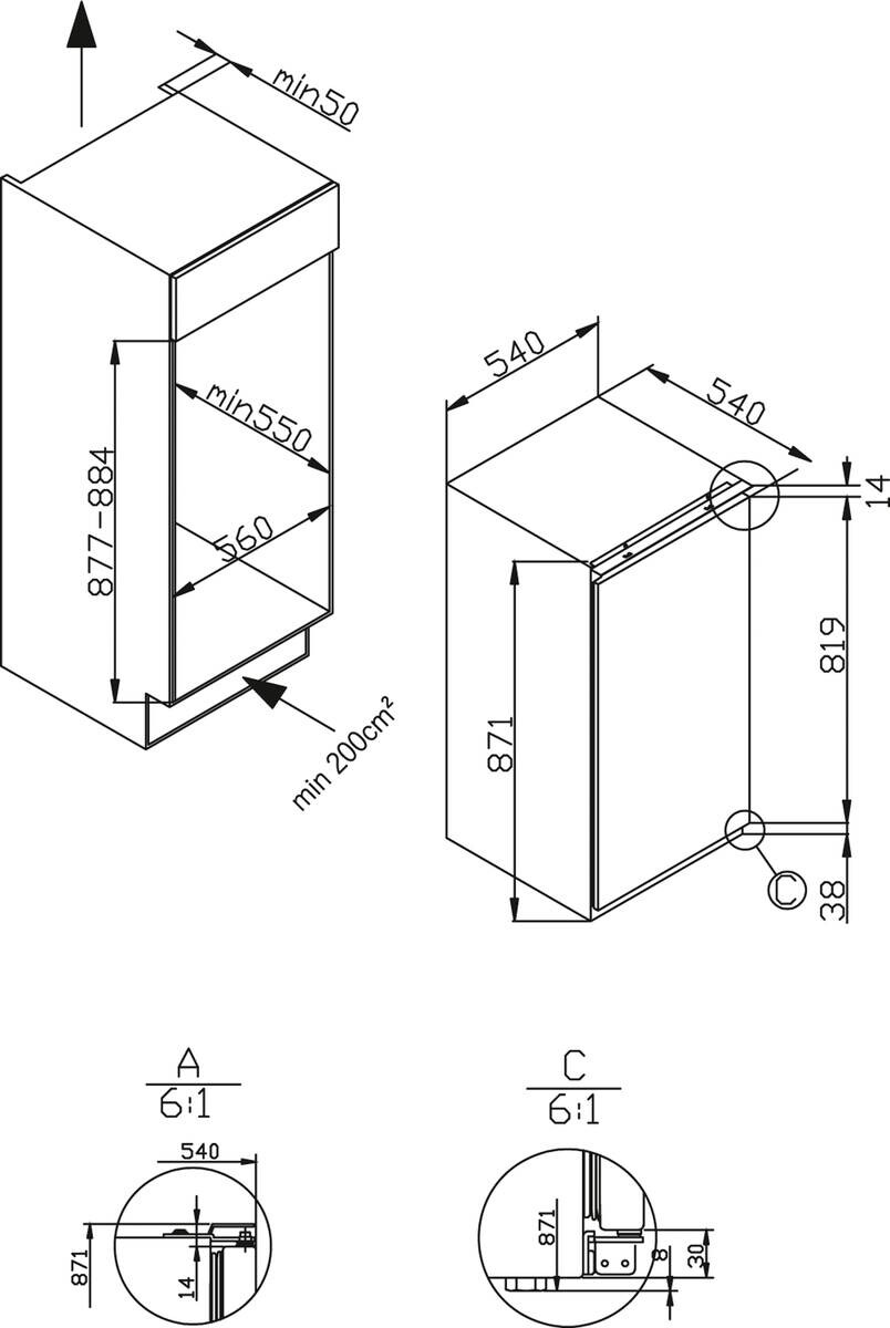 artego Küchenblock Feel weiß B/T: ca. 280x60 cm