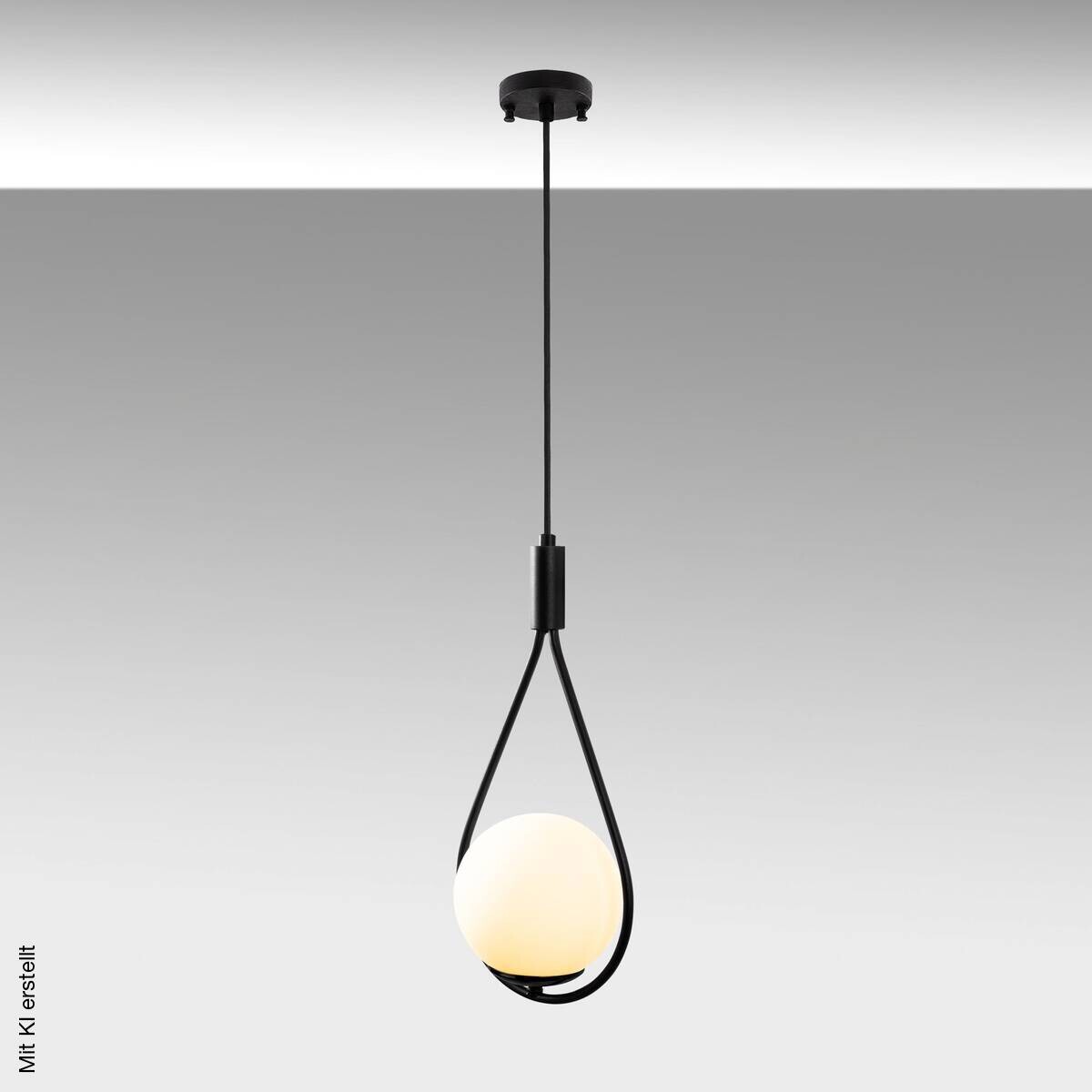 Opviq Pendelleuchte schwarz Glas B/H/T/L: ca. 20x136x15x20 cm E27 1 Brennstellen