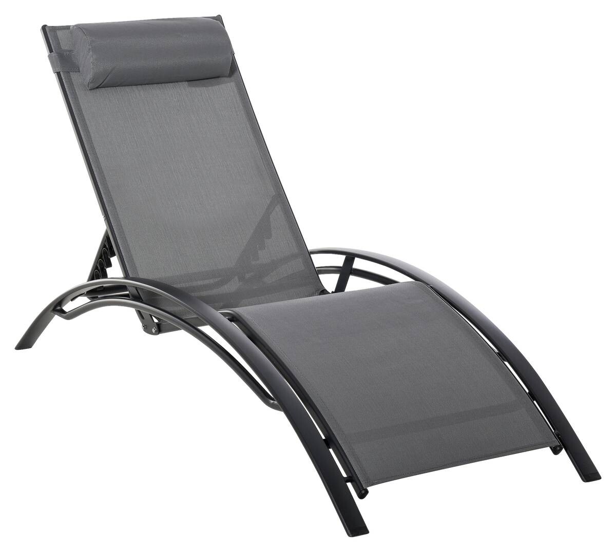 Outsunny Gartenliege grau Aluminium B/H/L: ca. 64x82x171 cm