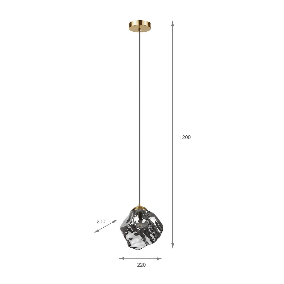 Lamkur Pendelleuchte Rauch Stahl Glas B/H/L: ca. 22x120x22 cm E14 1 Brennstellen