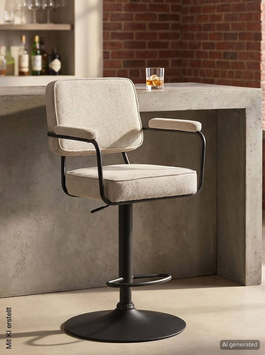 Barhocker Noto beige B/H/T: ca. 57x102x58 cm