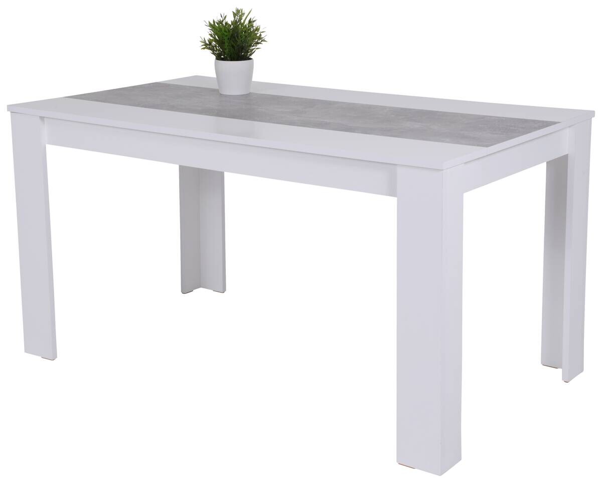 Essgruppe Lilo weiß Beton Holzwerkstoff B/H/T: ca. 138x76x80 cm