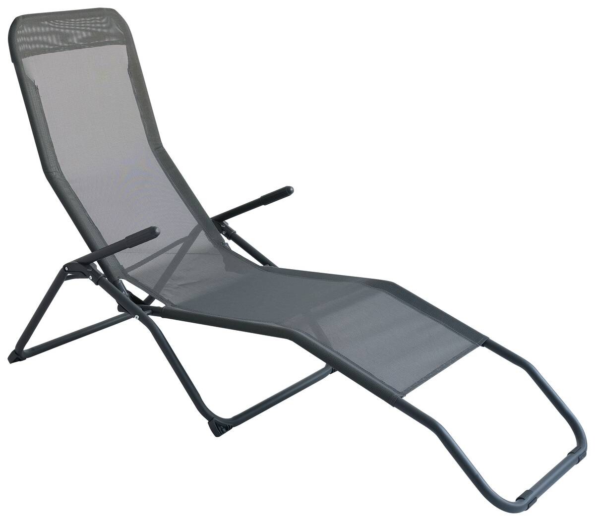 Wellnessliege anthrazit Stahl B/H/L: ca. 59x98x145 cm