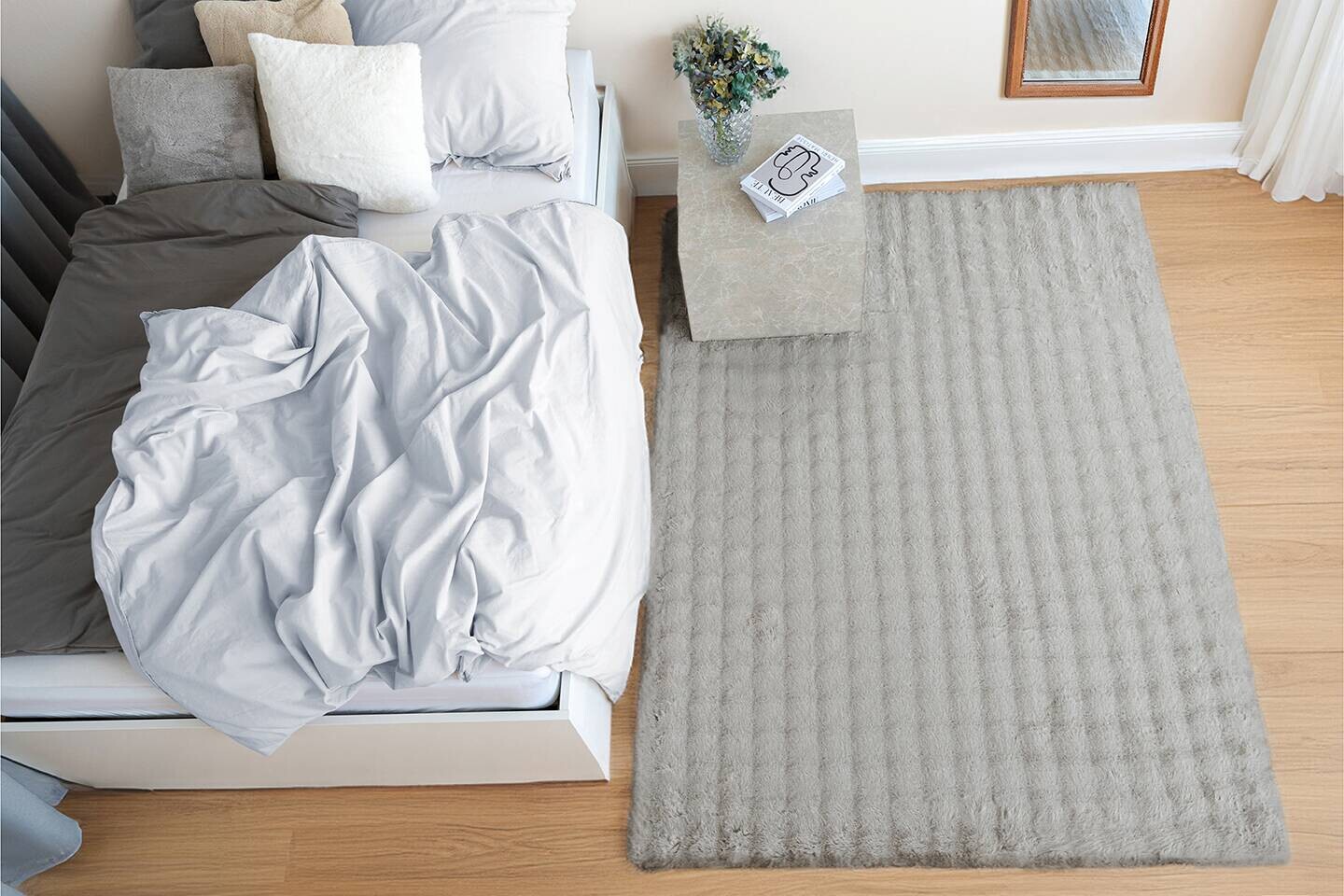 Padiro Hochflorteppich Hailey 125 grau B/H/L: ca. 200x3x290 cm