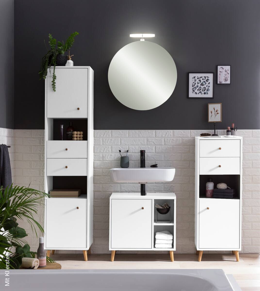 Highboard Bjarne weiß matt B/H/T: ca. 60,2x113,4x33,05 cm