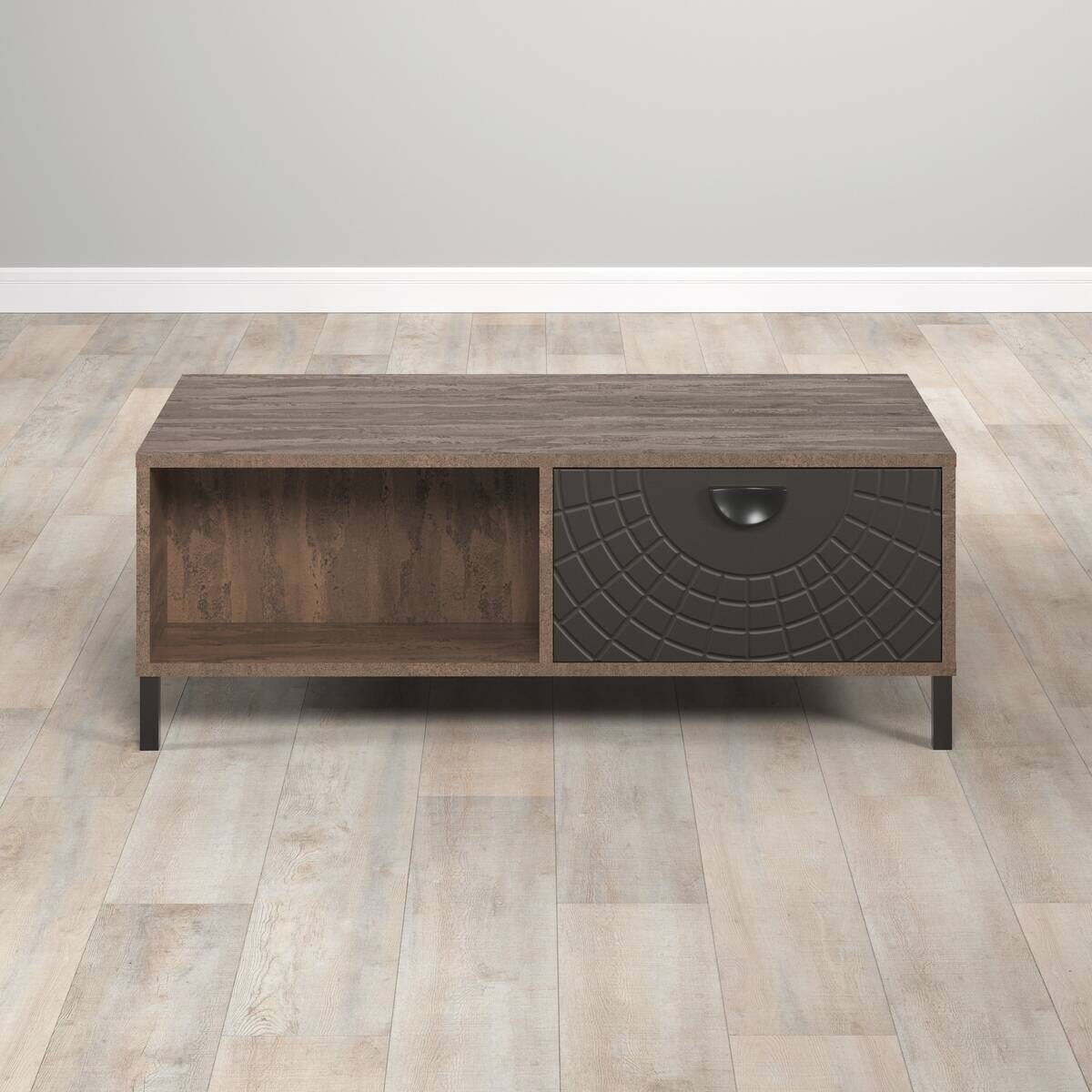 Couchtisch Fusion Eiche dunkel Nachbildung bronze Optik B/H/T: ca. 110x37x60 cm