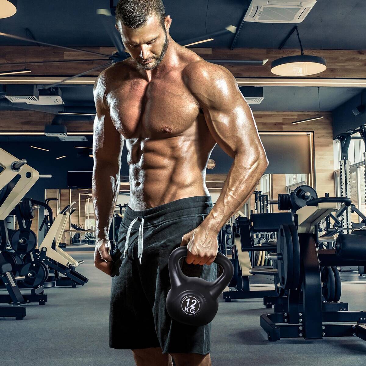 HOMCOM Kugelhantel schwarz Kunststoff B/H/L: ca. 21x31x27 cm