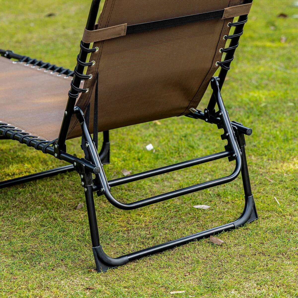 Outsunny Sonnenliege braun Stahl B/H/L: ca. 58x30x185 cm