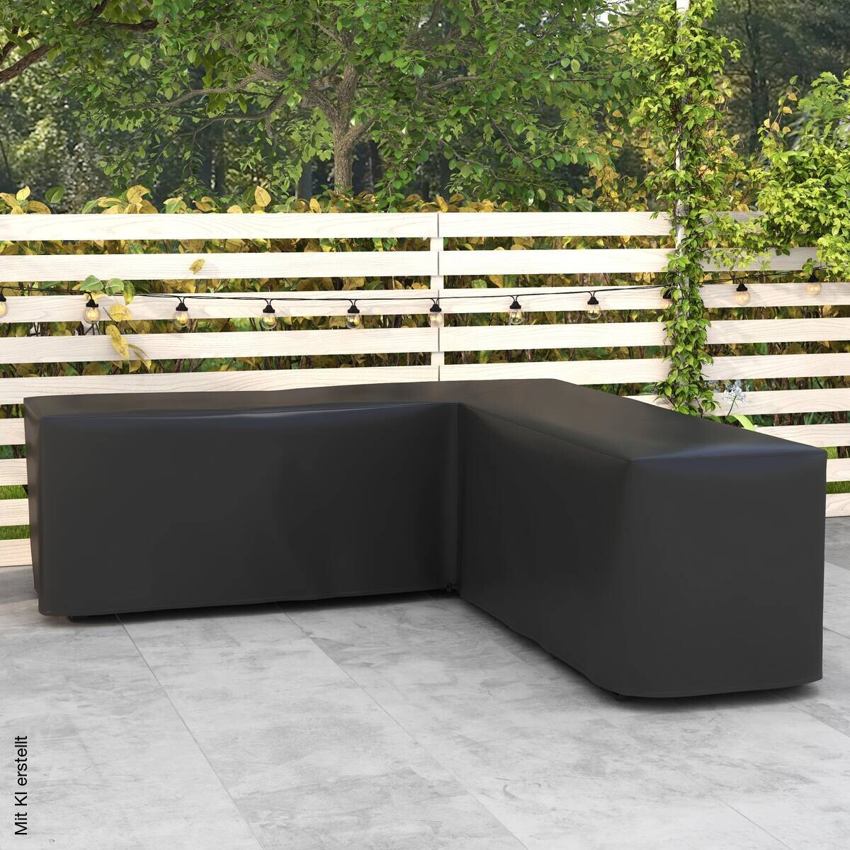 Outsunny Gartenmöbel-Abdeckung schwarz Polyester B/H/L: ca. 250x79x250 cm