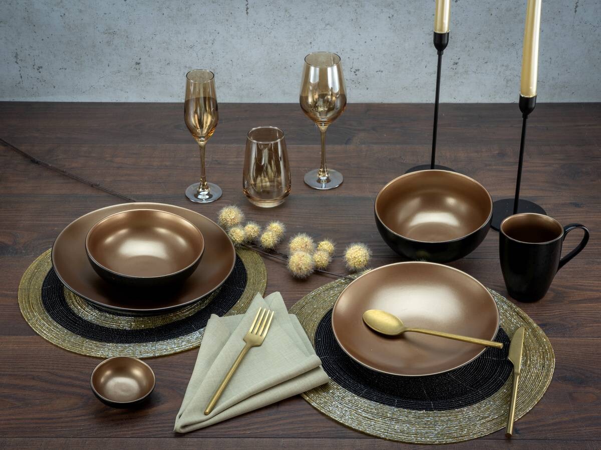 CreaTable Kombiservice Glamour gold Keramik