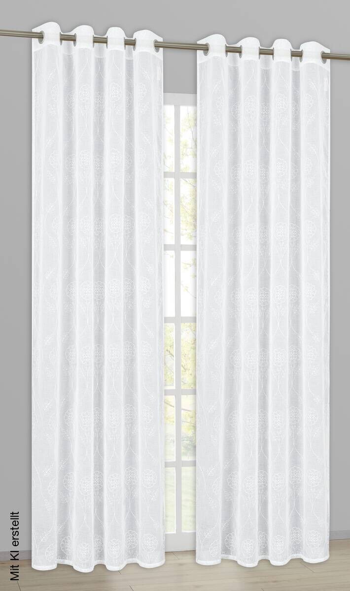home Topline Ösenvorhang Luna weiß 100% Polyester B/L: ca. 135x245 cm