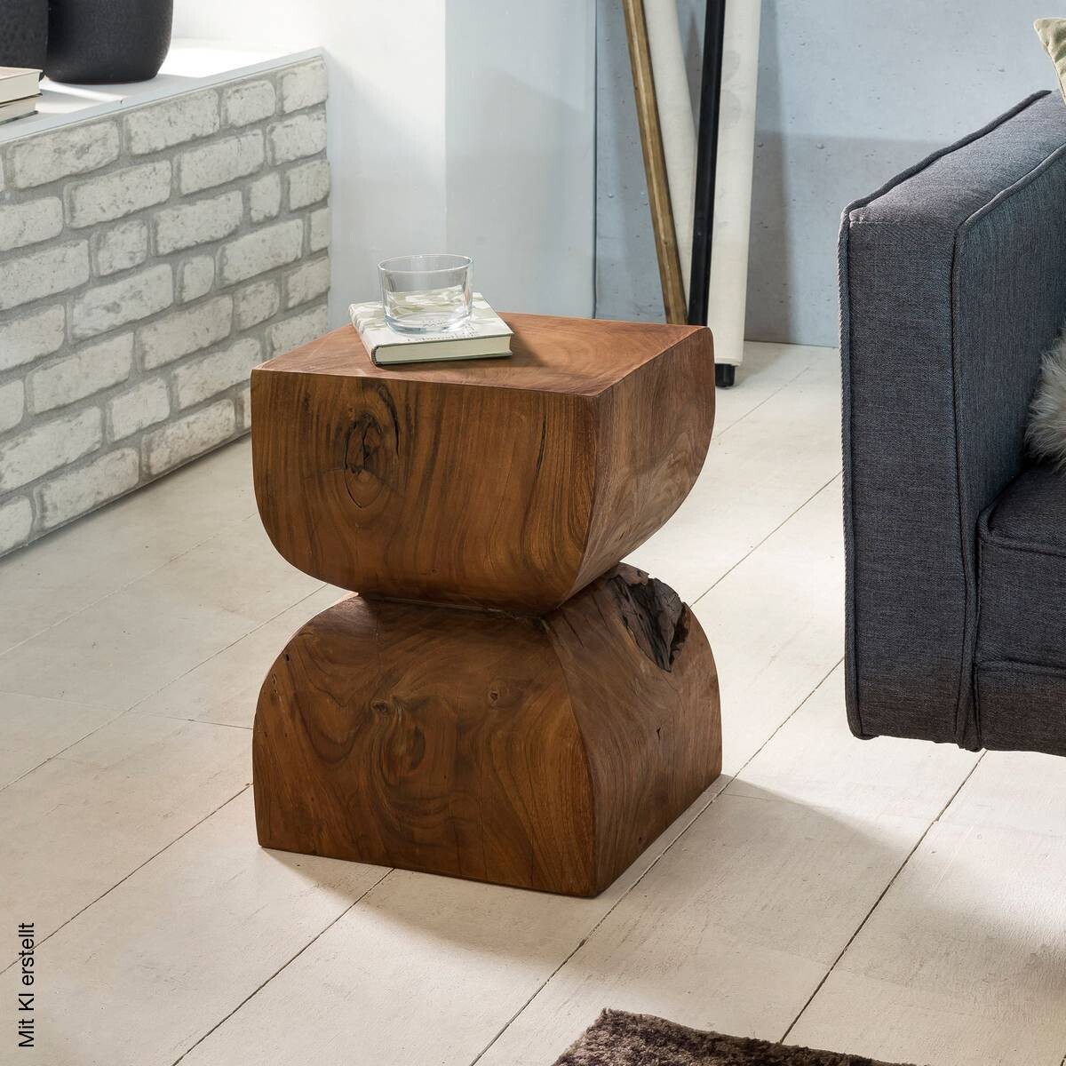 Beistelltisch natur Echtholz B/H/T: ca. 30x45x30 cm