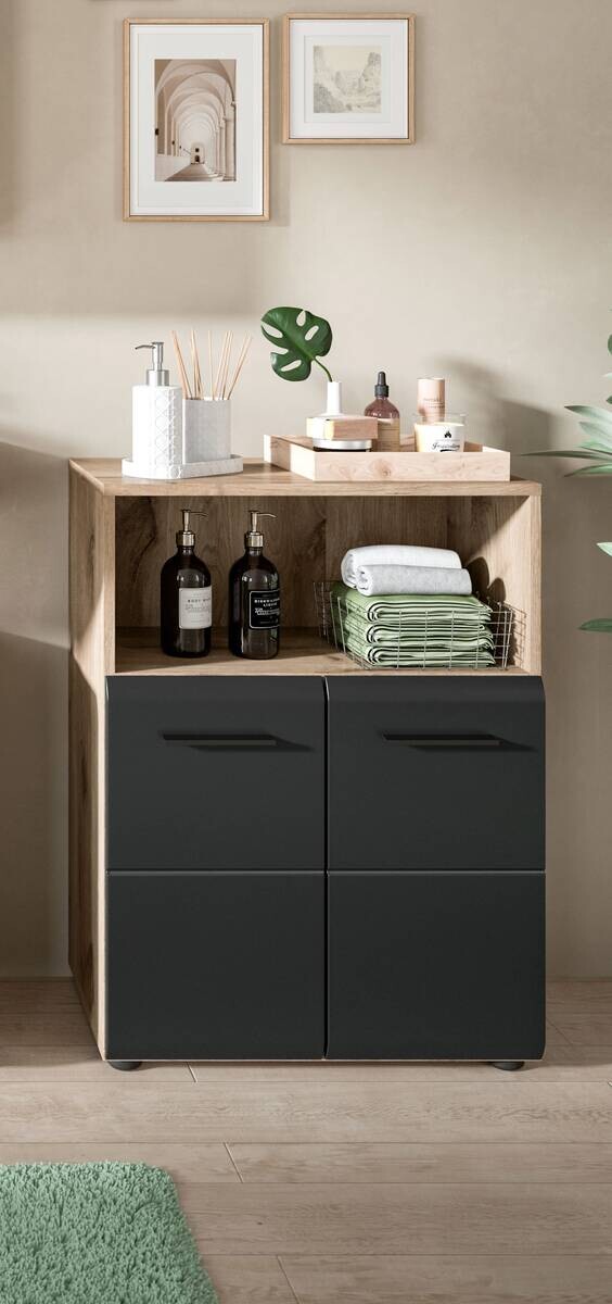 Schrank Ice Nox Oak Nachbildung schwarz matt B/H/T: ca. 60x80x30 cm