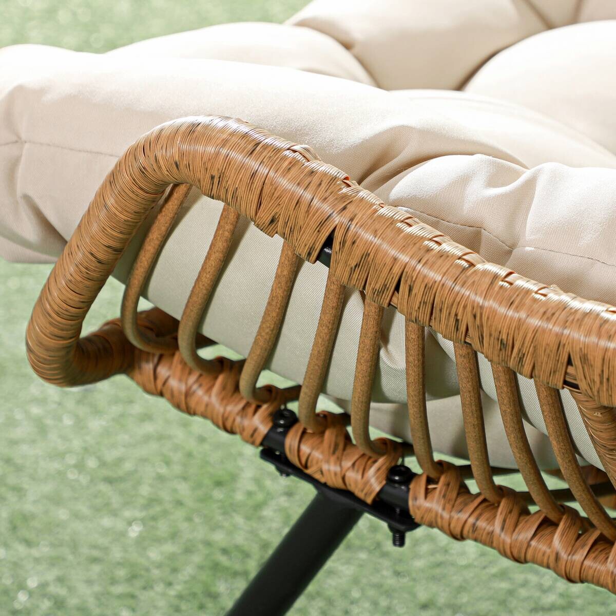Outsunny Gartensessel khaki Stahl B/H/L: ca. 75x90x101 cm