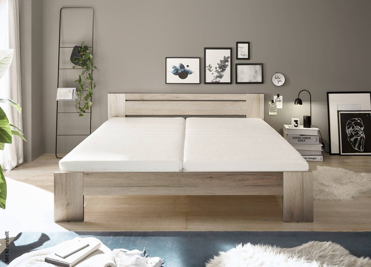 Futonbett Cannes Eiche San-Remo Nachbildung Liegefläche B/L: ca. 180x200 cm
