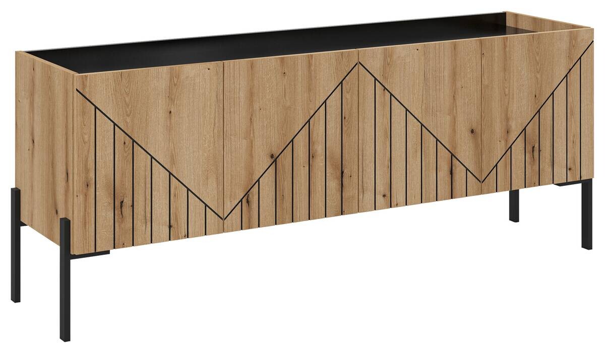 TV-Lowboard Neo Evoke Oak Nachbildung schwarz B/H/T: ca. 153x62x40 cm