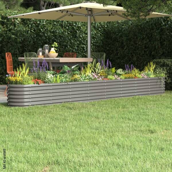 Hochbeet grau Stahl B/H/L: ca. 332x36x332 cm