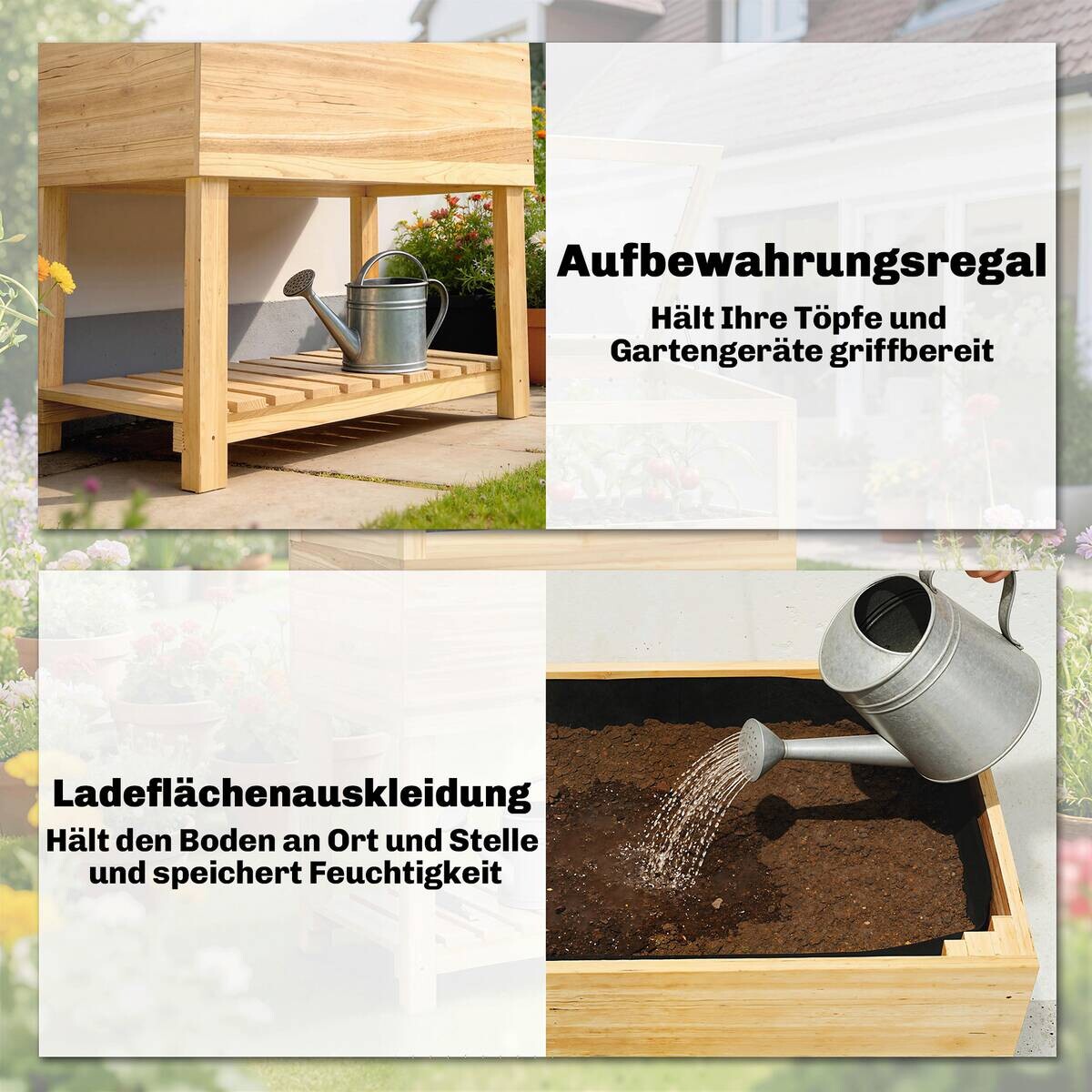 Outsunny Hochbeet mit Frühbeetaufsatz B/H/T/L: ca. 45x108,5x45x80 cm