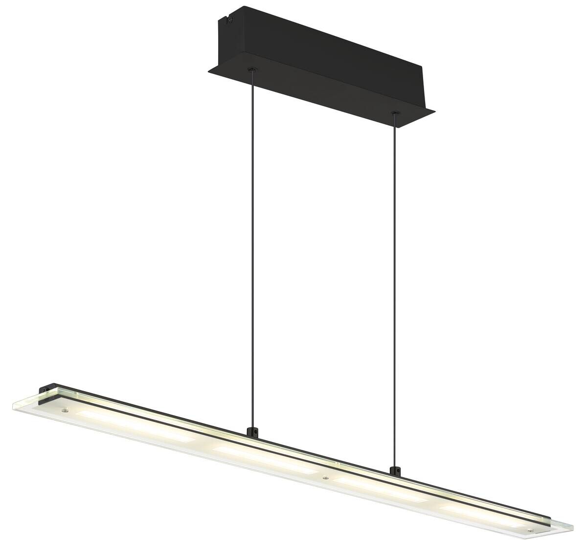 GLOBO LED-Pendelleuchte Novak schwarz Metall Glas B/L/D: ca. 9x88x150 cm
